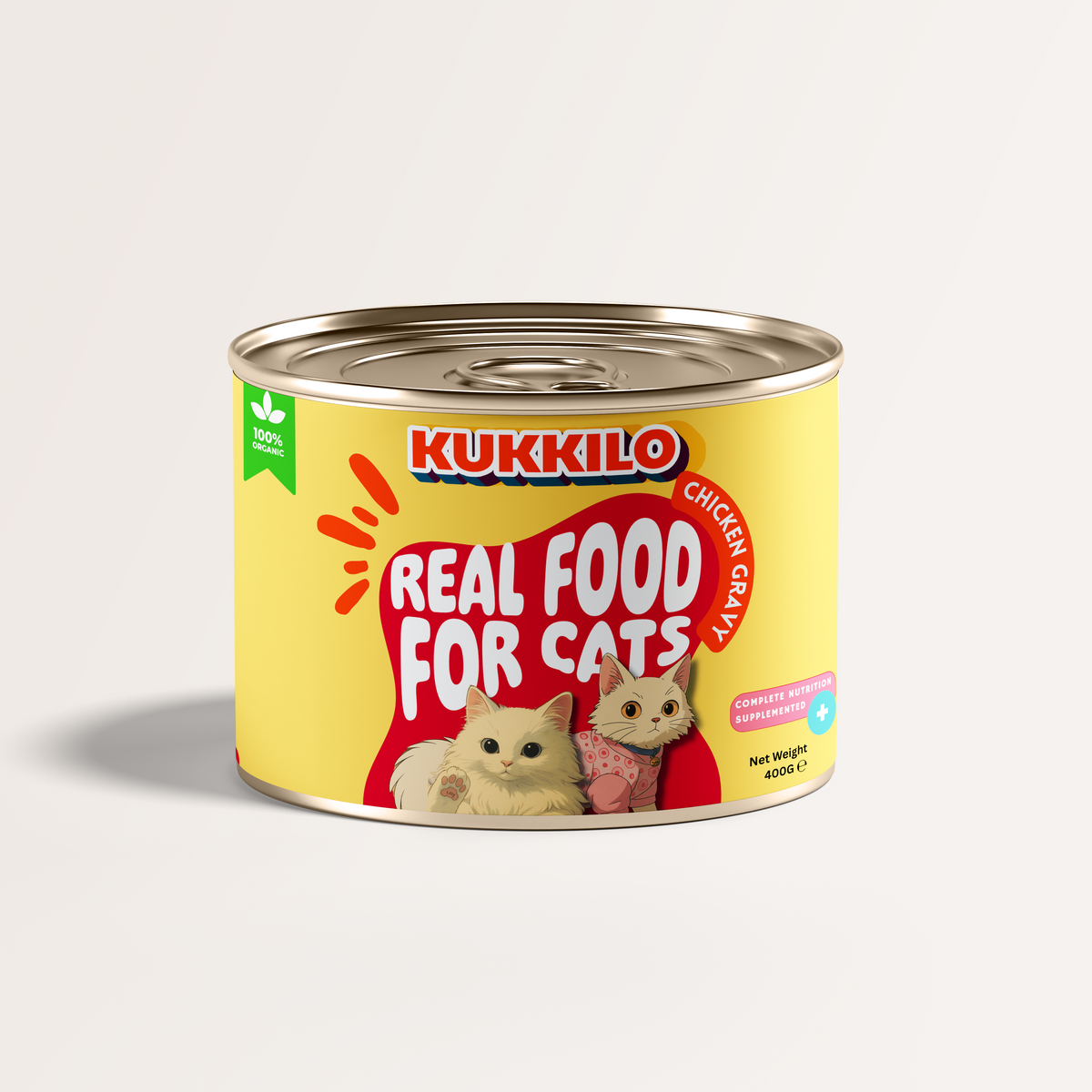 Kukkilo Real Food for Cats | Chicken in Gravy | 400g Tin